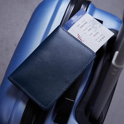 INCARNE US Leather Passport Holder for Travel - Passport Case - Passport Wallet for Men - Passport Cover for Women Sleeve Protector - Travel Essentials Vacation Luggage Travel Gifts - Classic Blue