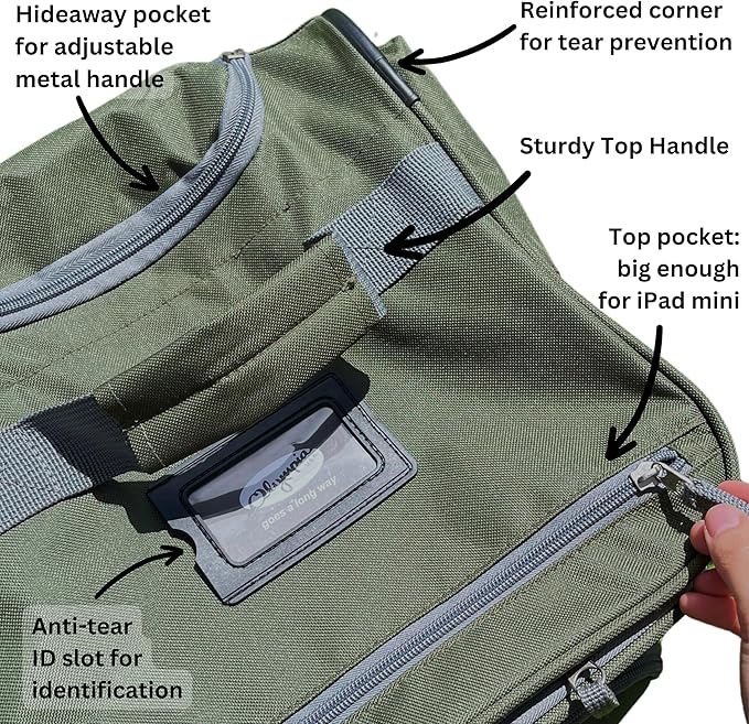 Olympia U.S.A. 33 inch Jumbo Size 8 Pockets Wheeled Rolling Duffel Bag Water Resistant Luggage Lightweight Travel Suitcase with Retractable Handle