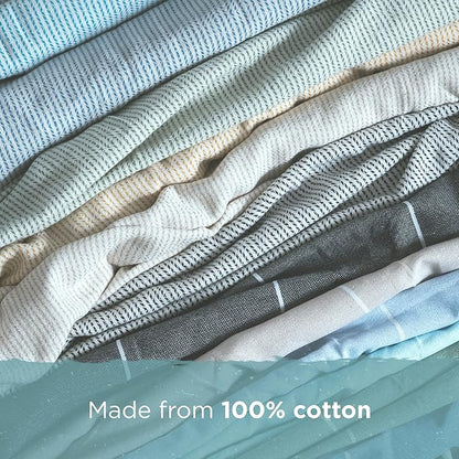 Oversized Turkish Beach Towel, Diamond Dobby Denim Blue - 37'' x 67'' - Super Soft & Lightweight | Quick Dry Sand Free Travel Towels for Beach or Bath | Gifts