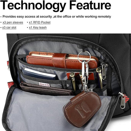 Boavan Laptop Backpack for men, 15.6 inch Laptop Bag with USB Port, Waterproof Travel Work Backpack Purse, Anti-Theft Teacher Nurse Doctor Casual Bookbags Office Business backpack，Black