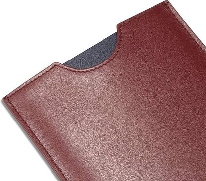 HISCOW Minimalist Passport Sleeve - Italian Calfskin (Wine Red)