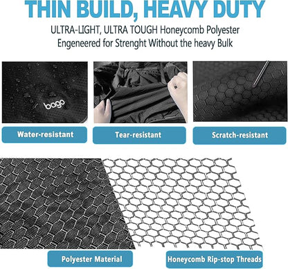 Bago Large Foldable Duffel Bags for Traveling Women & Men - 80L Packable Duffle Bag for Travel with Shoe Compartment - Water Repellant, Heavy Duty, Lightweight Folding & Collapsible (Black)