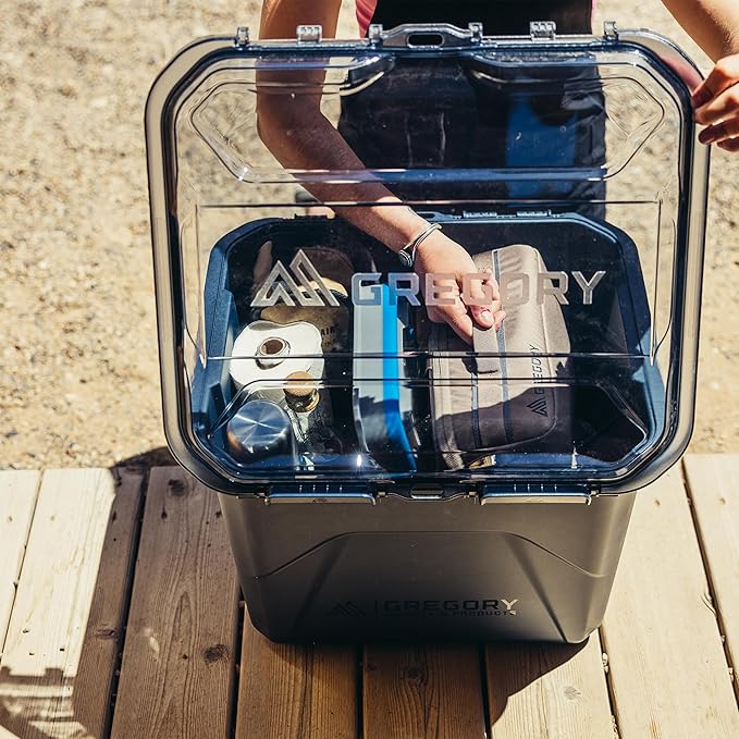 Gregory Alpaca 50L Waterproof Gear Organization/Camping Gear Box with Transparent Removeable Lid, Slate Blue