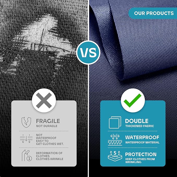 Travel Garment Bag with Zipper Pocket, Suit Bag for Suits, Dresses, Coats