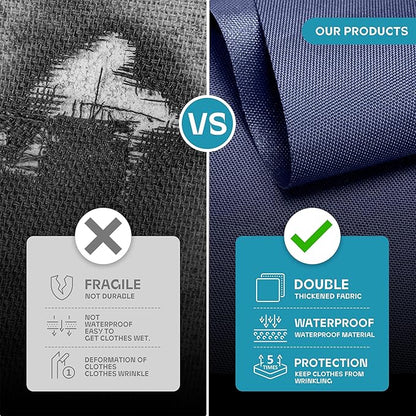 Travel Garment Bag with Zipper Pocket, Suit Bag for Suits, Dresses, Coats