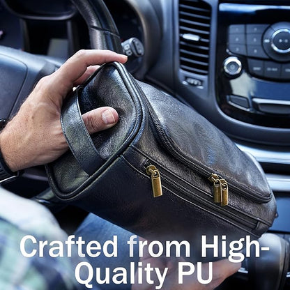 MINARAI Mens Toiletry Bag with Razor Case Included – Reinforced Stitching, Padded Panels, Holds Shape Trip After Trip, Ideal for Tight Hotel Sinks with Hook, Built for Men Who Travel Hard – BLACK