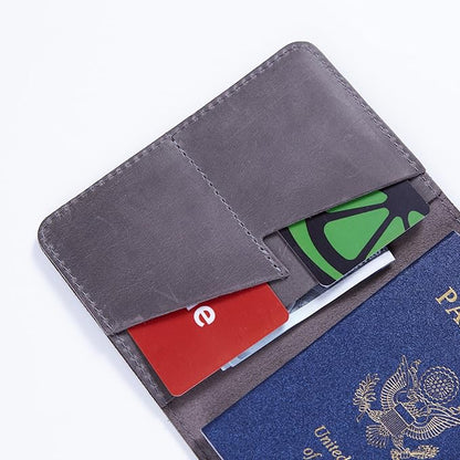INCARNE US Leather Passport Holder for Travel - Passport Case - Passport Wallet for Men - Passport Cover for Women Sleeve Protector - Travel Essentials Vacation Luggage Travel Gifts - Vintage Gray