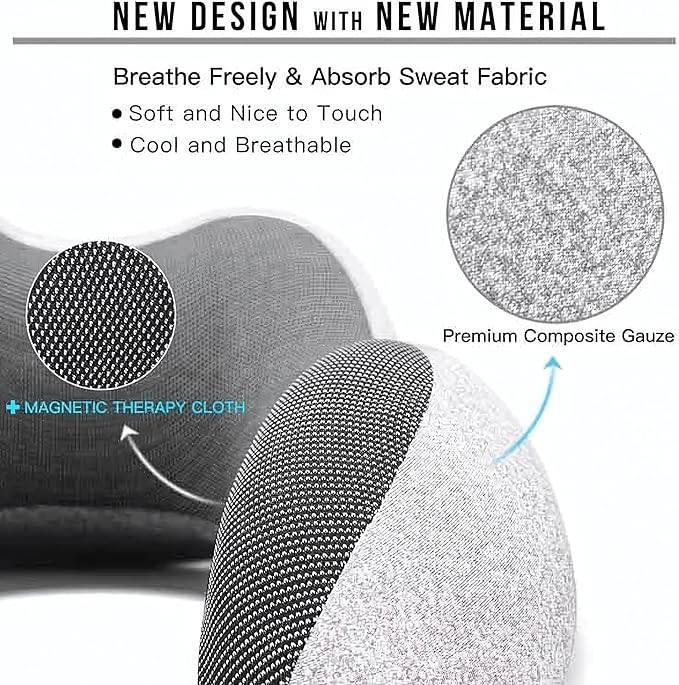 Travel Neck Pillow for Airplane – 100% Pure Memory Foam Neck Support Pillow with Breathable & Washable Cover, Fleight Kit with 3D Contoured Eye Mask, Earplugs & Carry Bag for Comfortable Sleep