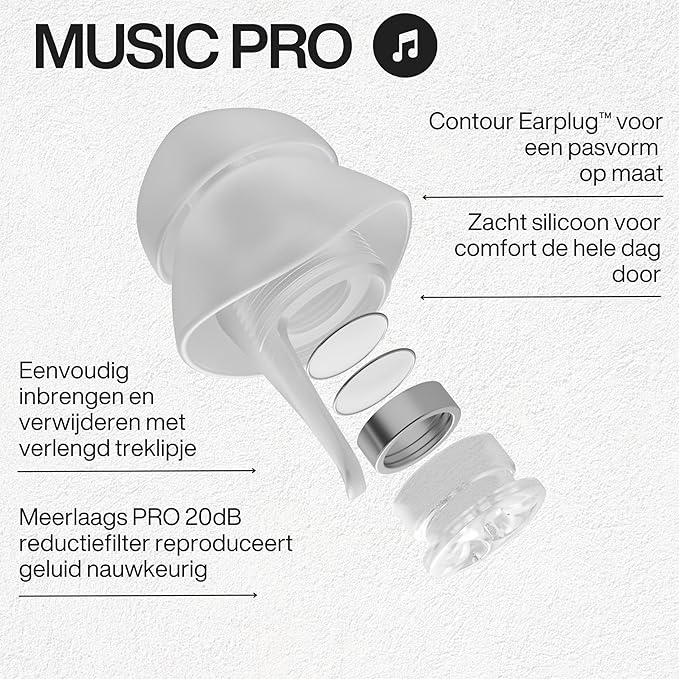 EARPEACE Music PRO - Concert Ear Plugs - Earplugs for Noise Reduction up to 20dB - High Fidelity Ear Plugs for Concerts, Musicians and Live Events - Reusable Earplugs - Includes Filter Set and Case