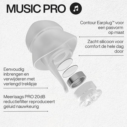 EARPEACE Music PRO - Concert Ear Plugs - Earplugs for Noise Reduction up to 20dB - High Fidelity Ear Plugs for Concerts, Musicians and Live Events - Reusable Earplugs - Includes Filter Set and Case