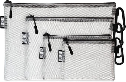 GOBAGS Air Production Multi‑Size Clear Zipper Pouch (4‑Pack) – Cable Organizer & Travel Gear Bag for Electronics, Camera Accessories, Tool Pouch & Small Tech Storage