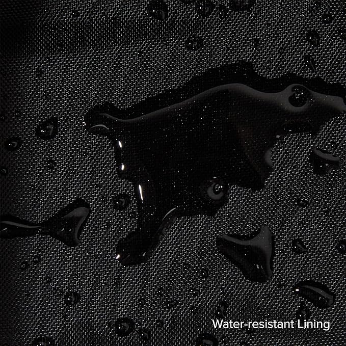 Leatherology Premium Ebony Hanging Toiletry Kit - Double zip closure, 2 exterior side zipper pockets, water-resistant lining