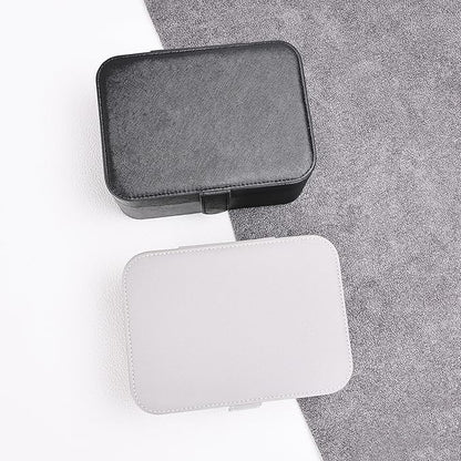 2 Layer Portable Jewelry Box, Large Jewelry Travel Case with 4 Jewelry Pouches, Medium Size Jewelry Organizer Box for Earrings, Necklaces, Bracelets (black)