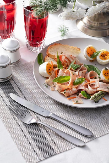 Matte Silverware Set, 18/10 Stainless Steel Satin Flatware, Modern Brushed Finish Cutlery, Dishwasher Safe & Durable, Built to Last (40-Piece, Razzoli)