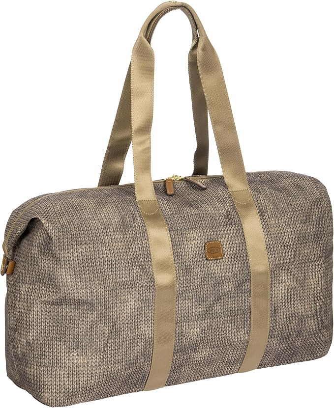 Bric's X-Travel Deluxe Duffle for Men and Women - Lightweight Overnight Carry On Travel Luggage with Tuscan Leather Trim and Sleeve Attachment - Water-Resistant Weekender or Gym-Ready Duffel