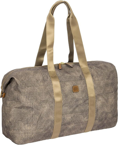 Bric's X-Travel Deluxe Duffle for Men and Women - Lightweight Overnight Carry On Travel Luggage with Tuscan Leather Trim and Sleeve Attachment - Water-Resistant Weekender or Gym-Ready Duffel