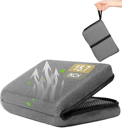 Airplane Seat Cushion Portable Travel Cushion for Comfort Foldable Stadium Pad with Breathable Fabric Seat Pad Perfect for Long Flights, Office, Bleacher, Camping