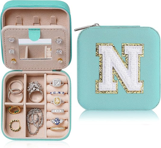 Parima House Warming Gift - Personalized Jewelry Holder Organizer for Travel | Preppy Stuff & Room Decor for Teen Girls | Travel Jewelry Case in Aqua Blue