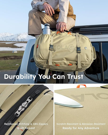 Tolaccea Carry on Travel Backpack, Laptop Backpack Flight Approved Convertible Large Duffle Luggage Bag Daypack Work Business Rucksack Fits 16" Laptop for Men Women 3 Carrying Ways, 40L-50L Expandable