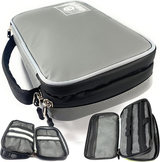 Enthusiast Gear Waterproof Electronics Organizer – Durable Travel Case for Cords, Chargers, and Gadgets – Compact, Lightweight, and Perfect for Outdoor Adventures or Daily Use (Grey)