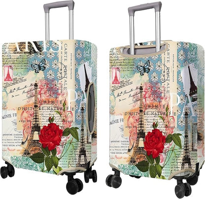 Travel Luggage Cover Suitcase Protector Fits 18-32 Inch Wheel Covers PatternedTravel Related Items Flower Luggage Protector Elastic M