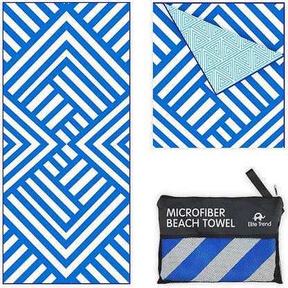 Elite Trend Quick Dry Towel Extra Large 78x35 Inch - Microfiber Beach Towel - Perfect for Beach, Travel, Swimming, Pool, Yoga, Hiking, Camping - Lightweight, Fast Drying, Compact for Adults (Maze)