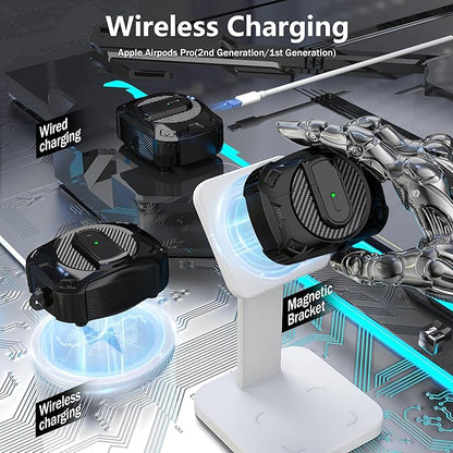 RFUNGUANGO for AirPods Pro 2nd Generation Protective case, 2024 New Space-Themed Protective case. Compatible with Airpods Pro 1/2 and, Works with MagSafe. [Black]