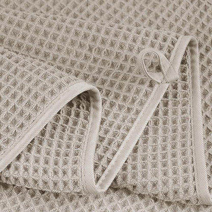 POLYTE Microfiber Oversize Quick Dry Lint Free Bath Towel, 60 x 30 in, 4 Pack (Waffle Weave)