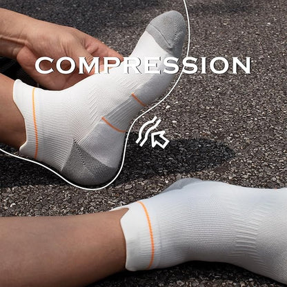 BRISIRA Bamboo Viscose Compression High Ankle Socks Men Women Cushioned Anti Blister HIking Golf Arch Support Running Socks