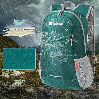ZOMAKE Lightweight Packable Backpack 20L, Foldable Backpacks Small Daypack for Hiking Water Resistant Day Bag for Travel(Olive Green)