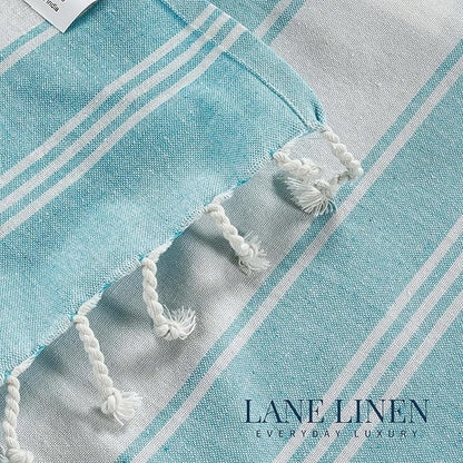 LANE LINEN Pool Towels, Turkish Beach Towels Oversized Set of 6, Pre-Washed, No Shrink, Quick Dry Travel Towel, Beach Towel for Women, Absorbent & Sand Free Towel, 39"x71" - Tropical Color