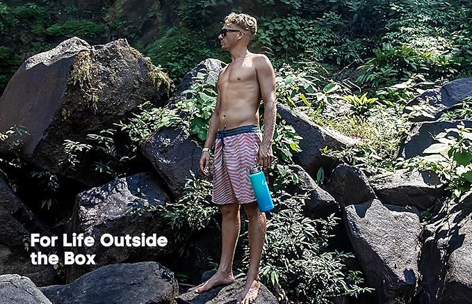 HYDRO CELL Stainless Steel Insulated Water Bottle with Straw - For Cold & Hot Drinks - Metal Vacuum Flask with Screw Cap and Modern Leakproof Sport Thermos for Adults (Teal/Blue 40oz)