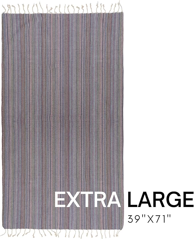 BAY LAUREL Turkish Beach Towel with Travel Bag 39 x 71 Quick Dry Sand Free Lightweight Large Oversized Towels Light