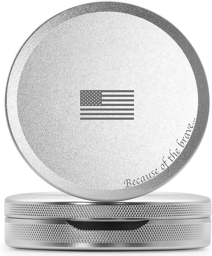 Metal Pouch Can | Metal Container | Slim EDC Pocket Tin | Airtight & Moisture-Resistant | Compact Daily Organizer | Pill Case & Travel Tin | Father’s Day Gift for Dad | (American Flag, Silver, Tall)