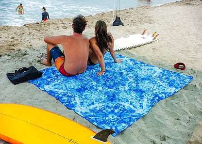 Quick Dry Towel Extra Extra Large 72x72 Inch - Microfiber Beach Towel - Perfect for Beach, Travel, Swimming, Pool, Yoga, Hiking, Camping - Lightweight, Fast Drying, Compact for Adults (Blue Wonder)