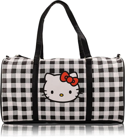 Hello Kitty Mini Duffle Bag for Girls | Cute Hello Kitty Travel Bag with Shoulder Strap | Small PU Overnight Bag for Kids and Women | Lightweight Weekend Tote | Ages 3+