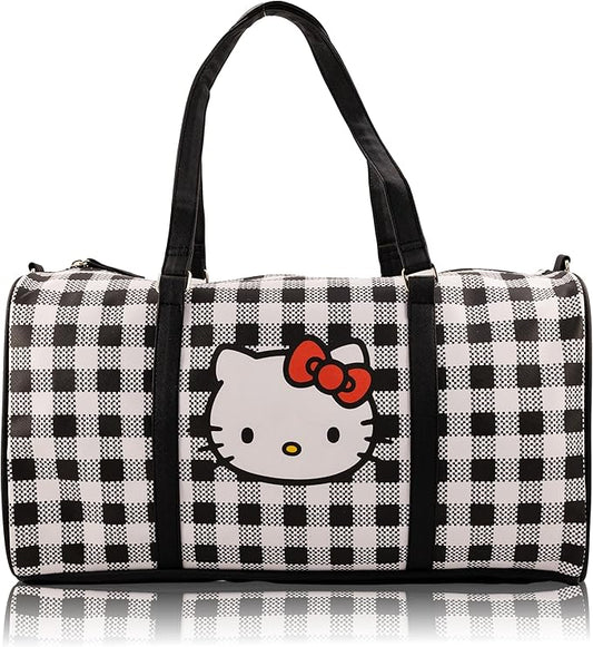Hello Kitty Mini Duffle Bag for Girls | Cute Hello Kitty Travel Bag with Shoulder Strap | Small PU Overnight Bag for Kids and Women | Lightweight Weekend Tote | Ages 3+