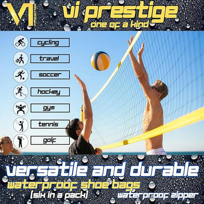 Set of Shoe Bags Large Waterproof Zipper and Material Dust and Smell Proof Versatile Durable Reliable Clothes Shoes Unisex Organizer Sports Travel Work School Storage Packing Lightweight Six-pack Gift