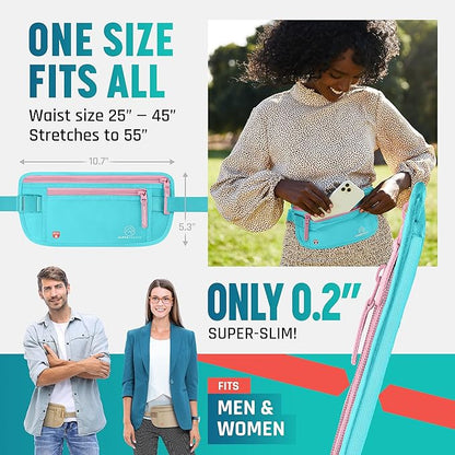 Hidden Money Belt for Travel for Men, Waist Wallet Anti Theft, RFID Passport Holder For Travel Men Or Women, Money Pouch, RFID Passport Holder