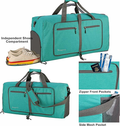 Woogwin Travel Duffel Bag Large Foldable Waterproof Overnight Bag for Beach Swim Bags Pool Sports Gym