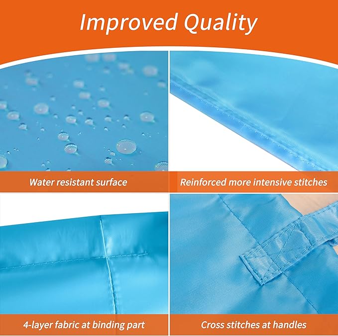 Polecasa Heavy Duty Large Laundry Bag with 130gsm Tear Resistant Fabric and Handles, Easy to Carry Durable Dirty Clothes Drawstring Bag, Perfect for College Dorm,Travel, 2 Pack 28”x36”,Gulf Blue