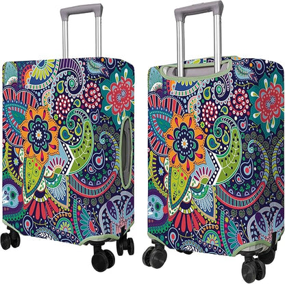 Travel Luggage Cover Suitcase Protector Fits 18-32 Inch Wheel Covers PatternedTravel Related Items Flower Luggage Protector Elastic XL
