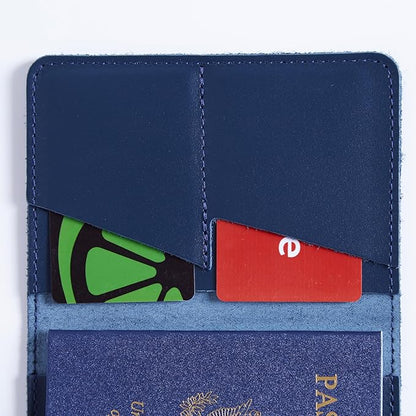 INCARNE US Leather Passport Holder for Travel - Passport Case - Passport Wallet for Men - Passport Cover for Women Sleeve Protector - Travel Essentials Vacation Luggage Travel Gifts - Classic Blue