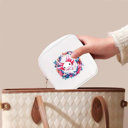 Axolotl Mini Makeup Bag, Axolotl Gift For Women Girls, Cute Portable Zipper Pouch Cosmetic Bag For Teen Girls Kids, Small Storage Bag For Sanitary Pad, Period napkin bag!