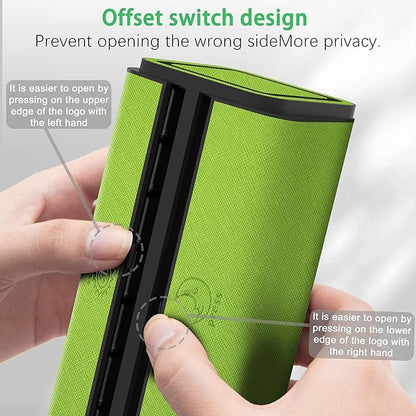 7-Day AM/PM Pill Organizer with Scratch-Resistant Leather Case - Portable Weekly Travel Medicine Box with Detachable Daily Pods & Privacy Design (Dark Green)