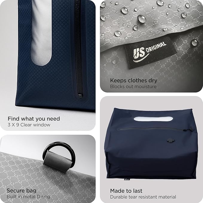 Vacuum Seal Bags for Clothing Travel - TSA Compliant Airless PacPro 48L, Carry-On Compression Packing Cubes for Luggage and Backpacks, Pump-free Air Valve (Large, Set of 2)