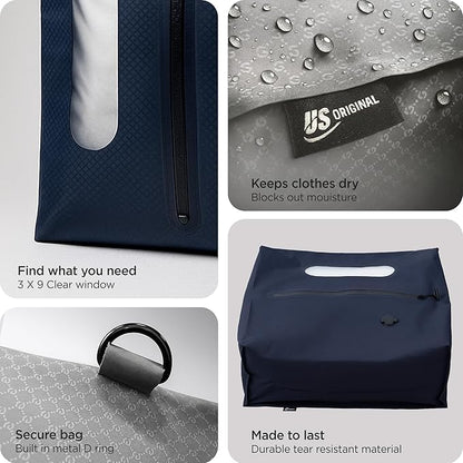 Vacuum Seal Bags for Clothing Travel - TSA Compliant Airless PacPro 48L, Carry-On Compression Packing Cubes for Luggage and Backpacks, Pump-free Air Valve (Large, Set of 2)