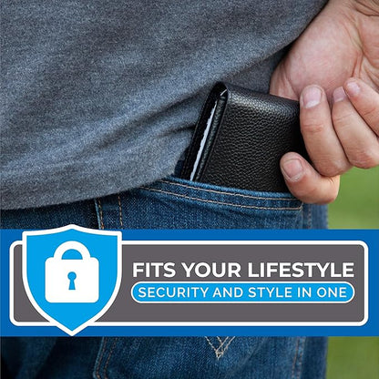 RFID Blocking Stylish Genuine Leather Wallet for Men - Excellent as Travel Bifold - Credit Card Protector