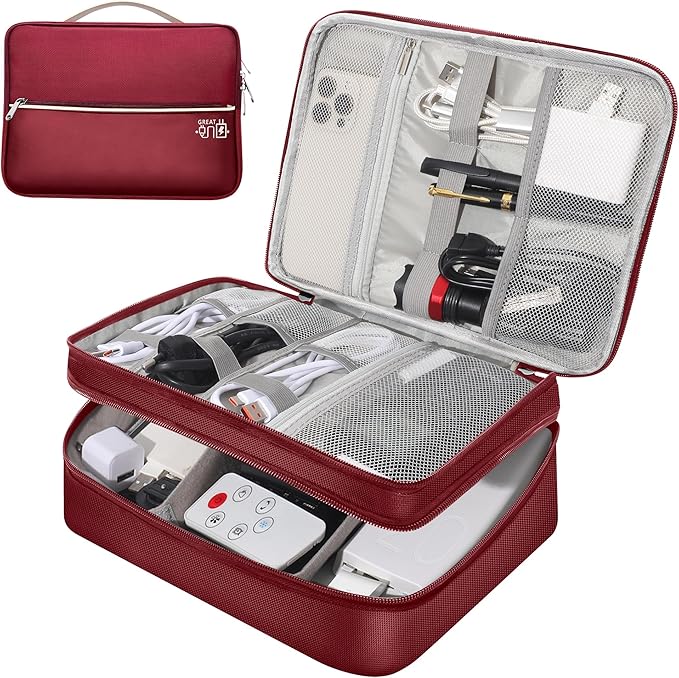 CILLA Electronic Organizer Travel Case, Travel Cord Organizer Case Portable Waterproof Cable Organizer Bag for Charger, Cord, USB, Power Bank, Earphone