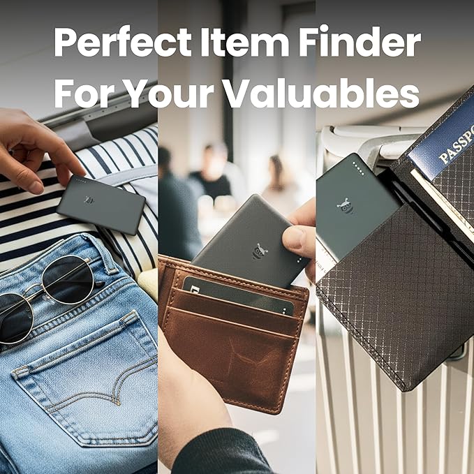 Pebblebee Card Universal (2024) - Rechargeable Slim Item Tracker | Alternative to Air Tag & Android Trackers | 18-Month Battery Life | Works with Both Android & iOS Find My Apps | LED & Sound Alerts